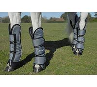 Rhinegold Elite Ripstop Full Length Travel Boots in Silver/Black Cob, Silver/Black