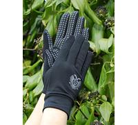 Rhinegold Elite Spandex Gloves Silicone Palm, Medium, Black