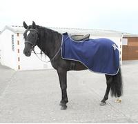 Rhinegold Embroidered Ride-On Rug, Fly Rugs for Horses, Extra Full Navy