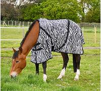Rhinegold Fly Rug With Neck Cover-5/3-Zebra