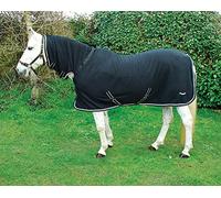 Rhinegold FULL NECK FLEECE RUG, Lightweight Turnout Rugs for Horses - Black 5'3"