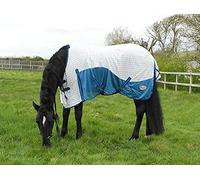 Rhinegold Helena Air Summer Horse Sheet With Mesh 6.6, Turquoise Check