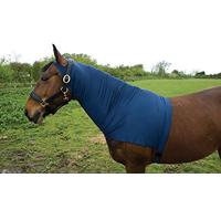 Rhinegold Horse Satin Lycra Hood in Navy Cob