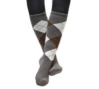 Rhinegold Junior Cool & Dry Cushioned Riding Socks-GREY/BRN