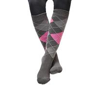 Rhinegold Junior Cool & Dry Cushioned Riding Socks-GREY/PINK