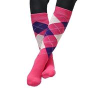 Rhinegold Junior Cool & Dry Cushioned Riding Socks-PINK/NVY