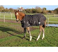 Rhinegold Konig 200g 600D Pony/Foal Outdoor Turnout Rug in Black 4.3, Black