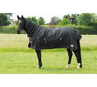 Rhinegold Konig 200G Mediumweight FullNeck Combo Horse Turnout Rug Blk 6.0, Black