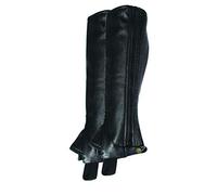 Rhinegold Leather 1/2 Chaps, Large, Black