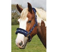 Rhinegold Logo Headcollar fleece trim - Pony - Blue