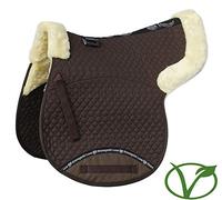 Rhinegold Luxe Faux Fur Cotton Quilted Numnah - Brown/Natural - Full