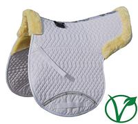 Rhinegold Luxe Faux Fur Cotton Quilted Numnah - White/Natural - Pony