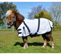 Rhinegold Mini Fly Rug with Detachable Neck Cover-3/6-White