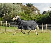 Rhinegold Montpelier Full Neck 100g Horse Turnout Rug 600d combo 7.0, Black/White Check