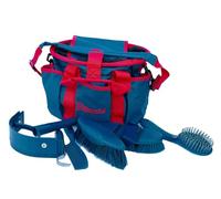 Rhinegold NAVY GROOMING BAG WITH KIT, 7 Pieces Equestrian Grooming Gift Set that Includes All Types of Horse Hair Brush, Curry Comb, and Hoof Pick with a Multipurpose Horse Grooming Bag