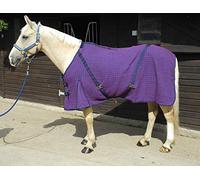 Rhinegold Overcheck Box Weave Cooler Horse Rug In Navy/Red 5.3, Navy/Red