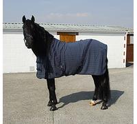 Rhinegold Overcheck Box Weave Cooler Horse Rug In Navy/Turquoise 5.9, Navy/Turquoise