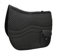 Rhinegold POCKET INTERCHANGEABLE SADDLE PAD - Cob Size, Black - Adjustable Memory Foam Inserts for Custom Fit & Shock Absorption - Deep Storage Pockets - Quilted Cotton with Brushed Lining
