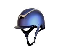 Rhinegold Pro Carbon HORSE RIDING HAT with Removable Lining, Kids and Adult Horse Riding Helmets, 54cm, Navy/Glitter