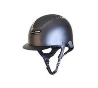 Rhinegold Pro Carbon HORSE RIDING HAT with Removable Lining, Kids and Adult Horse Riding Helmets, 54cm, Black/Glitter