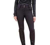 Rhinegold PRO-Stretch Ladies Horse Riding Breeches - Full Seat Silicone Grip with Pockets - Equestrian Sport Jodhpurs/Tights, Size 26, Black