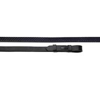 Rhinegold Rubber Covered Reins (Hook Stud)-Black