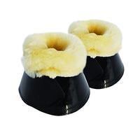 Rhinegold Sheepskin Trim Patent Over-Reach Boot-XL-Bk/Nat