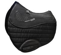 Rhinegold Silicone Top Interchangeable Saddle Pad - Cob Size - Black - Non-Slip Grip, Shock Absorbing, Memory Foam Inserts, Ventilated Spine, Adjustable Fit