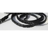Rhinegold Softee Leather Laced Reins-Black