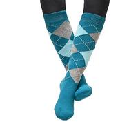 Rhinegold Unisex-Youth Junior Cool & Dry Cushioned Riding Socks-Teal/Grey, Childrens 13-UK 5