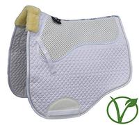 Rhinegold Unisex's 446-P-WH Non-Slip Gel Straighter Cut Saddle Cloth, White, Pony