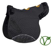 Rhinegold Unisex's 453-P-BK/BK Luxe Fur Vented Numnah, Black/Black, Pony