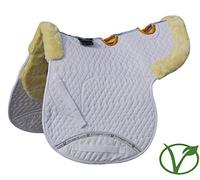 Rhinegold Unisex's 453-P-WH/NAT Luxe Fur Vented Numnah, White/Natural, Pony
