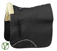 Rhinegold Unisex's 455-F-BK/NAT Luxe Fur Dressage Saddle Cloth, Black/Natural, Full