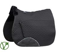 Rhinegold Unisex's 456-C-BLK/BLK Luxe Fur Lined Saddle Cloth, Black/Black, Cob