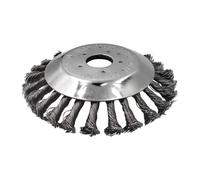 Rhinenet 6 inch Rotary Garden Weed Wheel Brush Replacement Head for Grass in Corner Moss Rust Removal Knotted Wire Grass Trimmer Cutter Wheel, Grass Cutter Trimmer Replacement Head