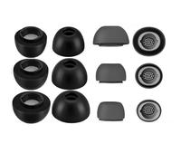 Rhinenet Ear Tips for Samsung Galaxy Buds3 Pro (Fits Charging Case) Compact Case, Ultra Comfort Noise Cancelling Replacement Tips for Samsung Galaxy Buds Pro 3 (Black Foam+ grey silicone, S+M+L)