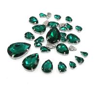 Rhinestone 20Pcs/Bag Mix Size Glass Crystal Setting Rhinestones for Clothing/Wedding Decorations(Peacock En8)