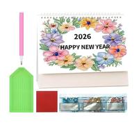 Rhinestone Art Calendar 2026-12 Month Planner, Diamond Paintingg Monthly Craft Calendar, D IY Planner with Floral Patterns | Desktop Desk Organizer for Adults Teen Beginners Artists Teachers Holiday