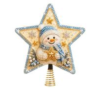 Rhinestone Art Christmas Tree Topper DIY Star Christmas Treetop Decor | Pearl Rhinestone Art Set for Beginners Adults Artists Hobbyists Home Apartment Workshop Living Room Bedroom Office snowman