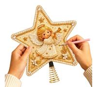 Rhinestone Art Christmas Tree Topper DIY Star Christmas Treetop Decor | Pearl Rhinestone Art Set for Beginners Adults Artists Hobbyists Home Apartment Workshop Living Room Bedroom Office Angel