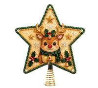 Rhinestone Art Christmas Tree Topper DIY Star Christmas Treetop Decor | Pearl Rhinestone Art Set for Beginners Adults Artists Hobbyists Home Apartment Workshop Living Room Bedroom Office Elk