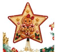 Rhinestone Art Christmas Tree Topper DIY Star Christmas Treetop Decor | Pearl Rhinestone Art Set for Beginners Adults Artists Hobbyists Home Apartment Workshop Living Room Bedroom gingerbread man