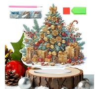 Rhinestone Art Kit,2D Acrylic Crystal Art Kit - with Stand Christmas Tree Tabletop Decor,for Adult Child Family Farmhouse Workplace Bedroom Dorm Party Holiday Winter Festival Counter