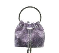 Rhinestone Bag Handle Rhinestones Evening Clutch Bag Purses And Handbag Luxury Designer Shoulder Shiny Crystal Purse Bucket Dinner(Purple)