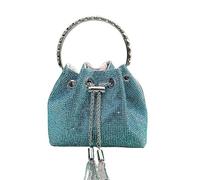 Rhinestone Bag Rhinestones Evening Clutch Women Bag Purses Bucket Ladies Handbag Diamonds Shoulder Shiny Crystal Dinner(SKY BLUE)