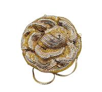 Rhinestone Bags Arrivals Women Crystals Evening Bags Gold/Pink/Red Diamonds Floral Clutch Purses Bridal Handbags(Gold)