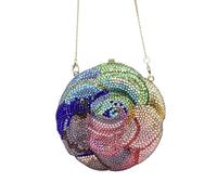 Rhinestone Bags Arrivals Women Crystals Evening Bags Gold/Pink/Red Diamonds Floral Clutch Purses Bridal Handbags(Muti color)