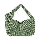 Rhinestone Bags Knot Handle Glitter Diamond Dinner Bag Rhinestone Bling Women Evening Bag Sparkle(Green)