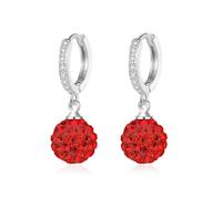 rhinestone ball dangle hoop earrings for women disco balls sparkle drop earrings cluster crystals dangle earrings birthday hoop jewelry gift, Pequeño, Metal, Rhinestone
